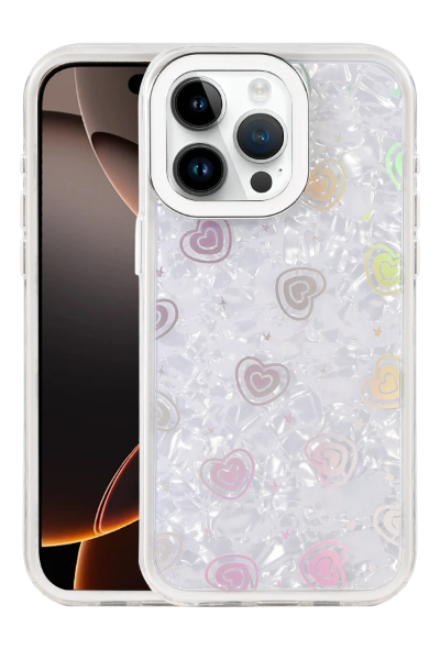 Newface Apple iPhone 15 Pro Lumi Desenli Kapak - Beyaz resmi