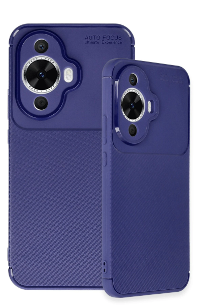 Newface Huawei Nova 12S Kılıf Auto Focus Karbon Kapak - Lacivert resmi