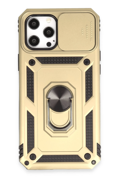 Newface iPhone 12 Pro Max Kılıf Pars Lens Yüzüklü Silikon - Gold resmi