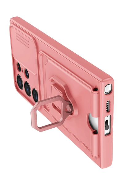 Newface Samsung Galaxy S23 Ultra Kılıf Zuma Kartvizitli Yüzüklü Silikon - Pembe resmi