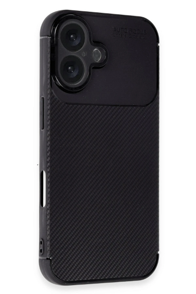 Newface iPhone 16 Kılıf Auto Focus Karbon Kapak - Siyah resmi