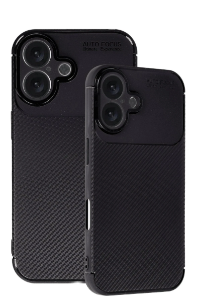 Newface iPhone 16 Kılıf Auto Focus Karbon Kapak - Siyah resmi