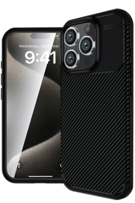 Newface iPhone 16 Pro Kılıf Auto Focus Karbon Kapak - Siyah resmi