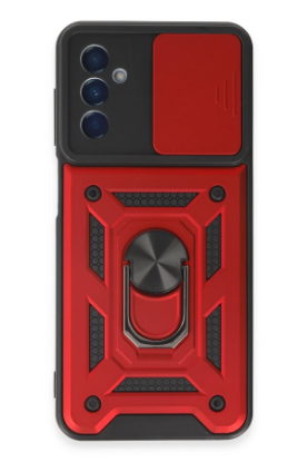 Newface Samsung Galaxy A14 4G Kılıf Pars Lens Yüzüklü Silikon - Kırmızı resmi