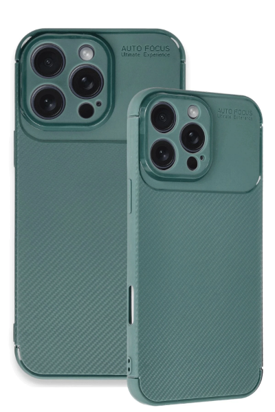 Newface iPhone 16 Pro Max Kılıf Auto Focus Karbon Kapak - Koyu Yeşil resmi