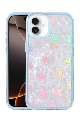 Newface Apple iPhone 16 Lumi Desenli Kapak - Mavi resmi