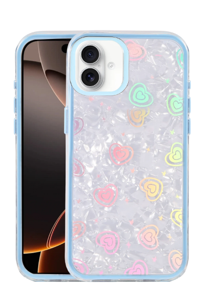Newface Apple iPhone 16 Lumi Desenli Kapak - Mavi resmi