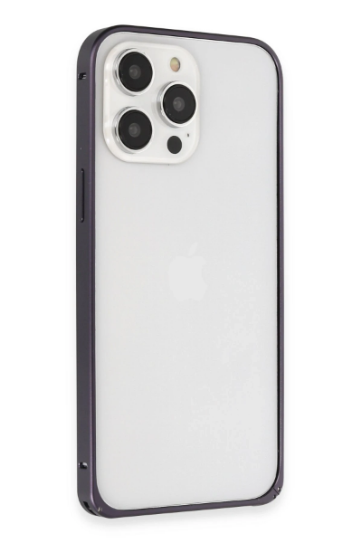 Joko iPhone 14 Pro Kılıf Metal Bumper Magneticsafe Kapak - Derin Mor resmi