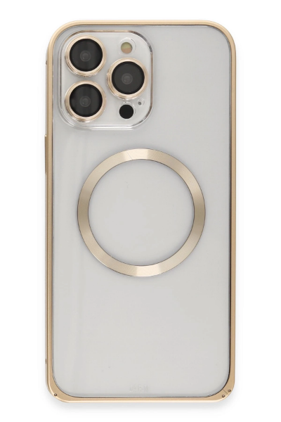 Joko iPhone 14 Pro Kılıf Metal Bumper Magneticsafe Kapak - Gold resmi