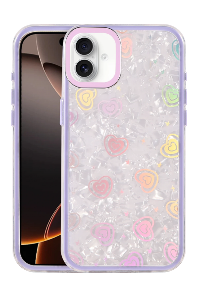 Newface Apple iPhone 16 Lumi Desenli Kapak - Mor resmi