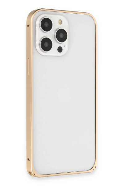 Joko iPhone 14 Pro Kılıf Metal Bumper Magneticsafe Kapak - Gold resmi