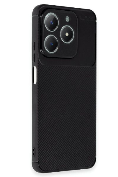 Newface Realme C61 Kılıf Auto Focus Karbon Kapak - Siyah resmi