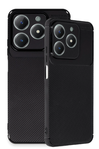 Newface Realme C61 Kılıf Auto Focus Karbon Kapak - Siyah resmi