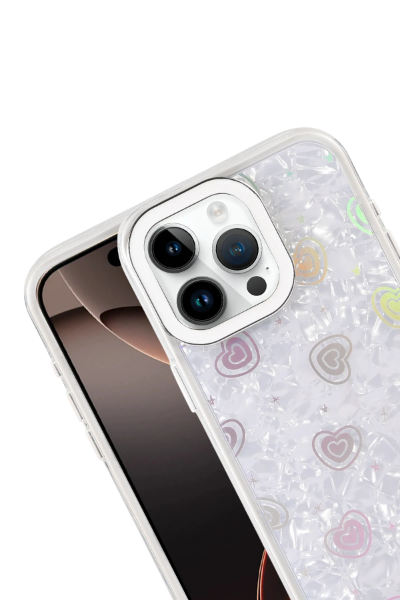 Newface Apple iPhone 16 Pro Max Lumi Desenli Kapak - Beyaz resmi