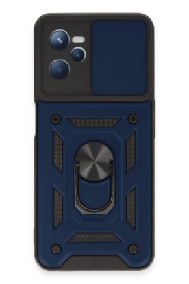 Newface Realme C35 Kılıf Pars Lens Yüzüklü Silikon - Lacivert resmi