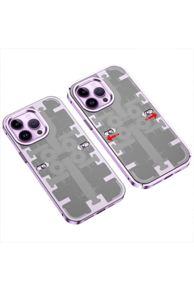 Newface iPhone 13 Pro Kılıf Mekanik Bumper Kapak - Derin Mor resmi