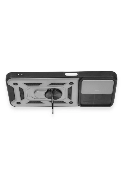 Newface Realme C35 Kılıf Pars Lens Yüzüklü Silikon - Gümüş resmi