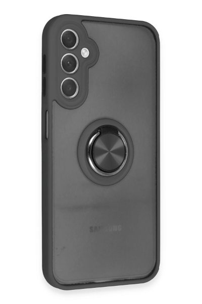 Newface Samsung Galaxy A24 4G Kılıf Montreal Yüzüklü Silikon Kapak - Siyah resmi
