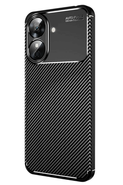 Newface Realme Note 60 Kılıf Auto Focus Karbon Kapak - Siyah resmi