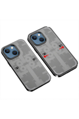 Newface iPhone 14 Kılıf Mekanik Bumper Kapak - Siyah resmi