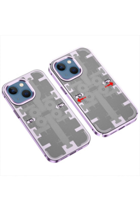 Newface iPhone 14 Kılıf Mekanik Bumper Kapak - Derin Mor resmi