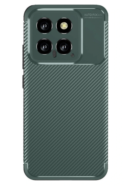 Newface Xiaomi Mi 14T Kılıf Auto Focus Karbon Kapak - Koyu Yeşil resmi