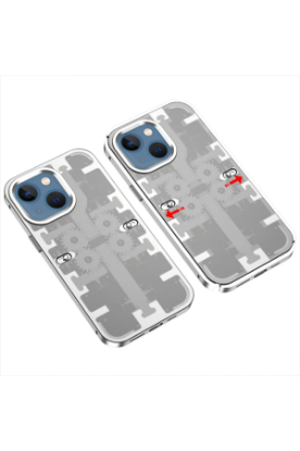 Newface iPhone 14 Kılıf Mekanik Bumper Kapak - Gümüş resmi