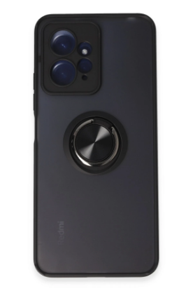 Newface Xiaomi Redmi Note 12 4G Kılıf Montreal Yüzüklü Silikon Kapak - Siyah resmi