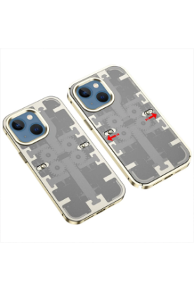 Newface iPhone 14 Kılıf Mekanik Bumper Kapak - Gold resmi