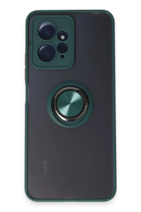 Newface Xiaomi Redmi Note 12 4G Kılıf Montreal Yüzüklü Silikon Kapak - Yeşil resmi