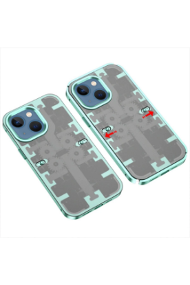 Newface iPhone 14 Kılıf Mekanik Bumper Kapak - Yeşil resmi