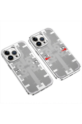 Newface iPhone 14 Pro Kılıf Mekanik Bumper Kapak - Gümüş resmi