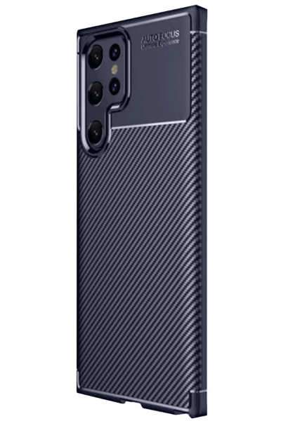 Newface Samsung Galaxy S25 Ultra Kılıf Auto Focus Karbon Kapak - Lacivert resmi