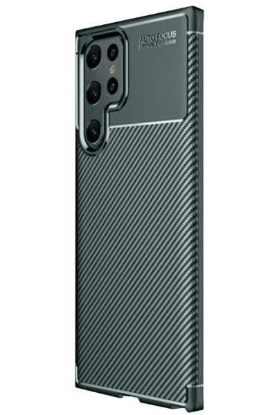 Newface Samsung Galaxy S25 Ultra Kılıf Auto Focus Karbon Kapak - Koyu Yeşil resmi