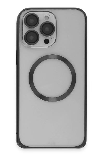 Joko iPhone 15 Pro Max Kılıf Metal Bumper Magneticsafe Kapak - Siyah resmi