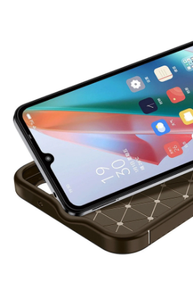 Newface Oppo A60 Kılıf Auto Focus Karbon Kapak - Kahverengi resmi