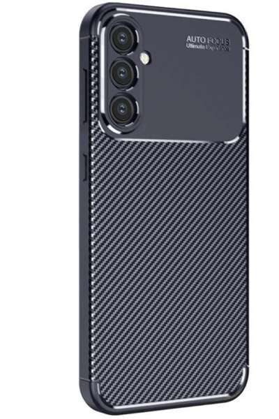 Newface Samsung Galaxy S25 Kılıf Auto Focus Karbon Kapak - Lacivert resmi