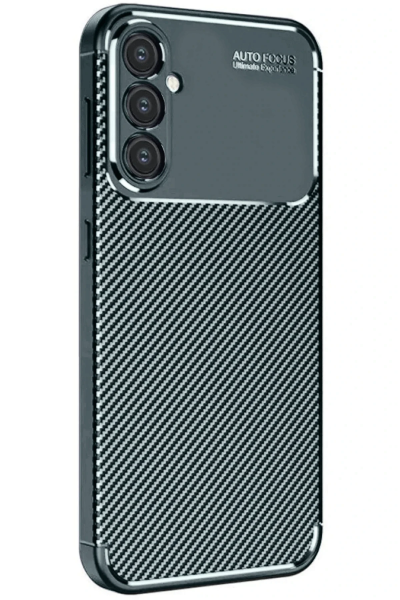 Newface Samsung Galaxy S25 Plus Kılıf Auto Focus Karbon Kapak - Koyu Yeşil resmi