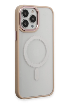 Newface iPhone 15 Pro Kılıf Room Magneticsafe Silikon - Pudra resmi