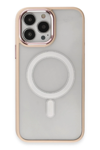 Newface iPhone 15 Pro Kılıf Room Magneticsafe Silikon - Pudra resmi