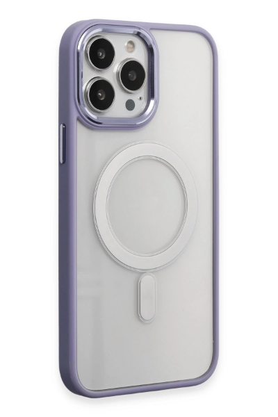 Newface iPhone 15 Pro Kılıf Room Magneticsafe Silikon - Lila resmi