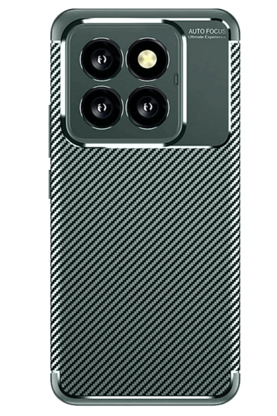 Newface Xiaomi Mi 14T Pro Kılıf Auto Focus Karbon Kapak - Koyu Yeşil resmi