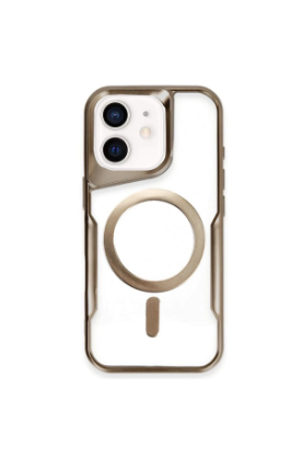 Newface iPhone 12 Kılıf Boyi Magsafe Silikon Kapak - Kahverengi resmi