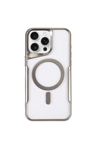 Newface iPhone 14 Pro Kılıf Boyi Magsafe Silikon Kapak - Gümüş resmi