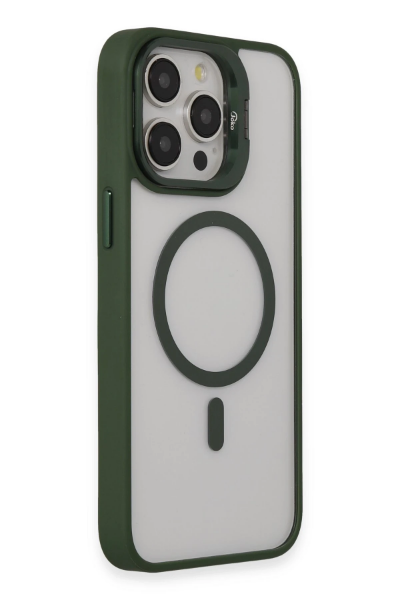 Joko iPhone 14 Pro Kılıf Roblox Lens Magsafe Standlı Kapak - Koyu Yeşil resmi