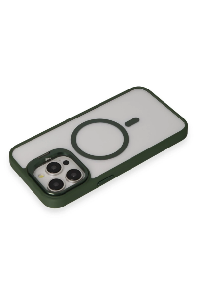 Joko iPhone 14 Pro Kılıf Roblox Lens Magsafe Standlı Kapak - Koyu Yeşil resmi