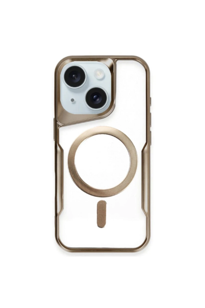 Newface iPhone 15 Kılıf Boyi Magsafe Silikon Kapak - Kahverengi resmi