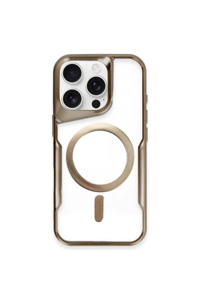 Newface iPhone 15 Pro Kılıf Boyi Magsafe Silikon Kapak - Kahverengi resmi