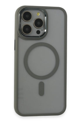 Newface iPhone 15 Pro Max Kılıf Room Magneticsafe Silikon - Gri resmi