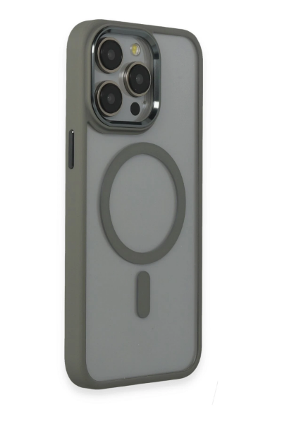 Newface iPhone 15 Pro Max Kılıf Room Magneticsafe Silikon - Gri resmi